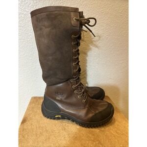UGG Adirondack I Winter Pack Boots SZ 7 Shearling Tall‎ Convertible Obsidian